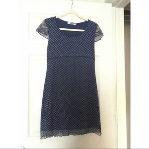 Hana Navy Blue Polka Dot Dress
